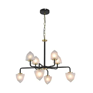 2022 Chinese modern luxury 8 lights chandelier with beautiful glass