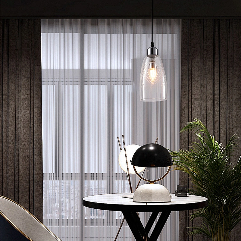 modern clear glass pendant light for bedside dining kitchen decoration lighting fixtures