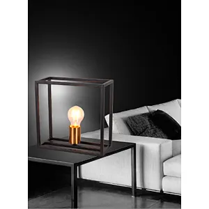 French style iron frame black and copper table lamp E27