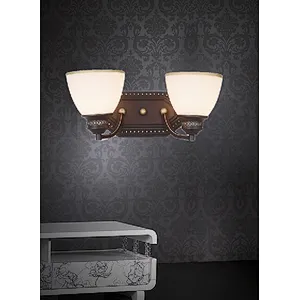 High quality European vintage classic 2 lights glass wall lamp
