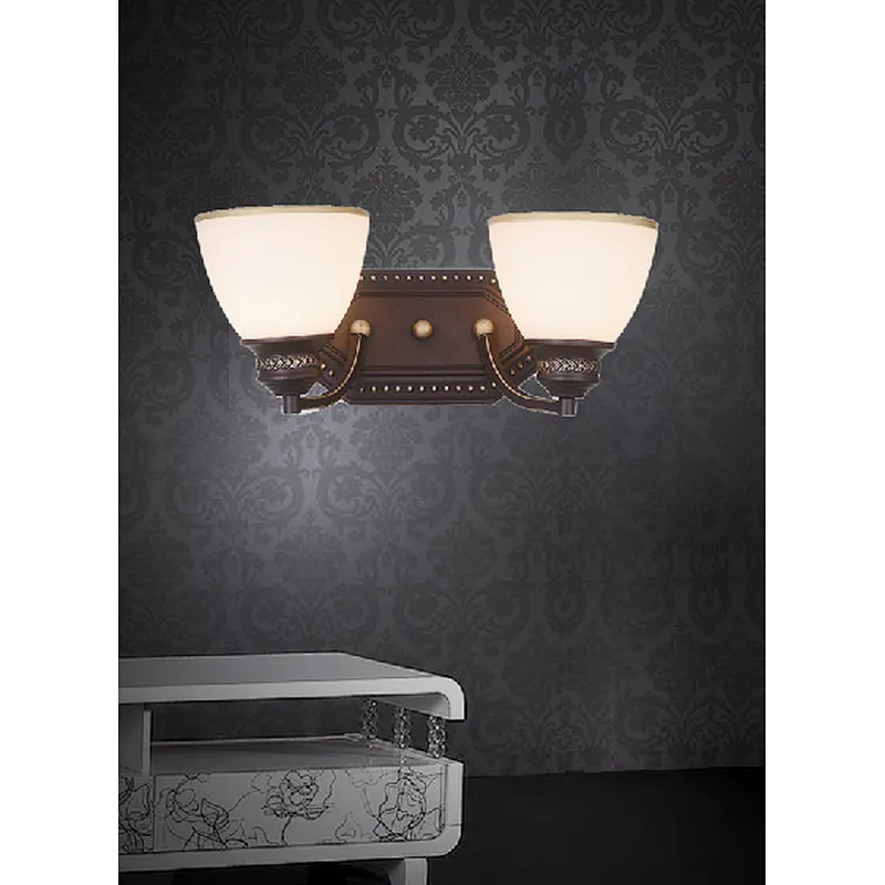 High quality European vintage classic 2 lights glass wall lamp