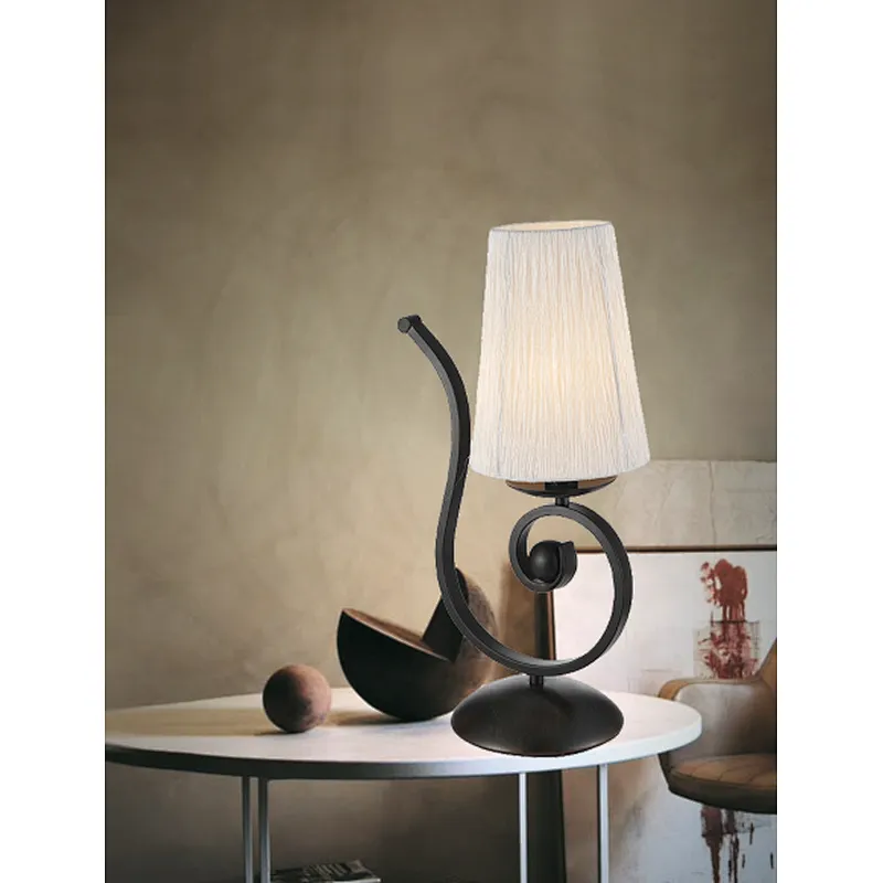 European style vintage classical table lamp with fabric shade
