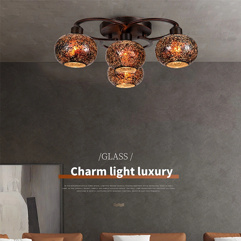 European-style fancy glass ceiling lamp restoring ancient ways