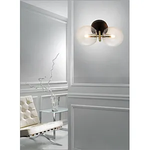 Nordic modern contracted double clear glass wall lamp