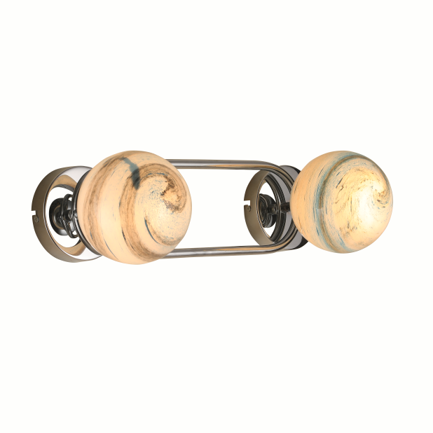 Post-modern fancy double wandering glass ball wall light in China