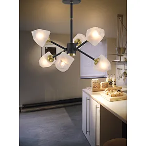 2022 Chinese modern luxury 8 lights chandelier with beautiful glass