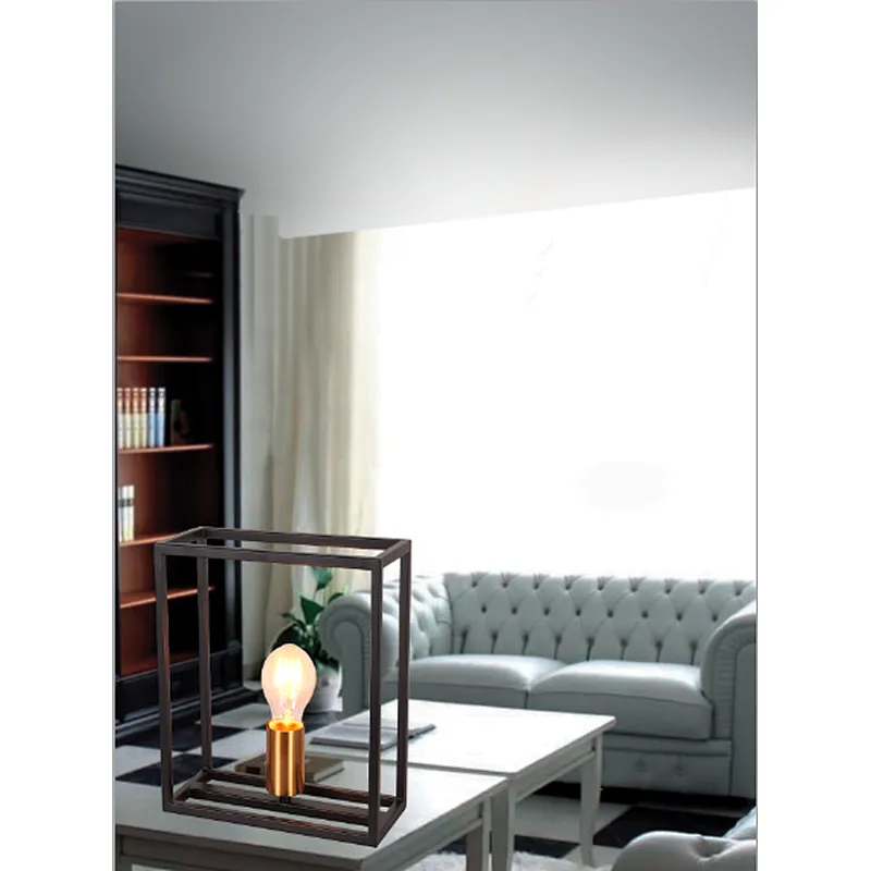 French style iron frame black and copper table lamp E27
