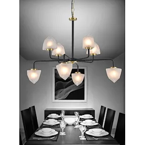 2022 Chinese modern luxury 8 lights chandelier with beautiful glass