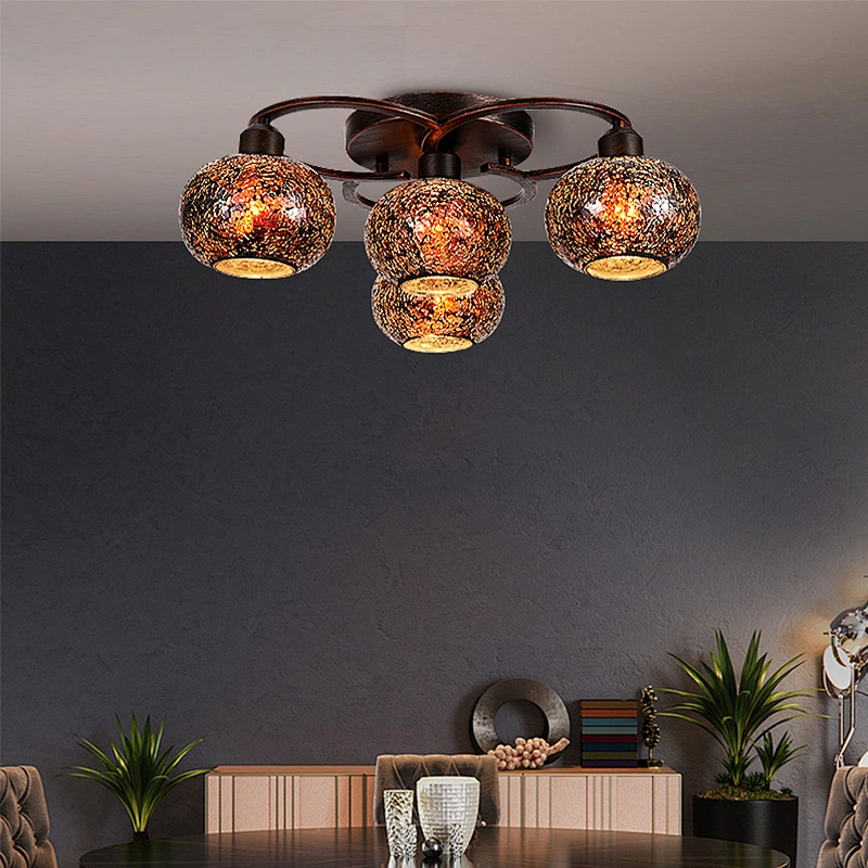 European-style fancy glass ceiling lamp restoring ancient ways