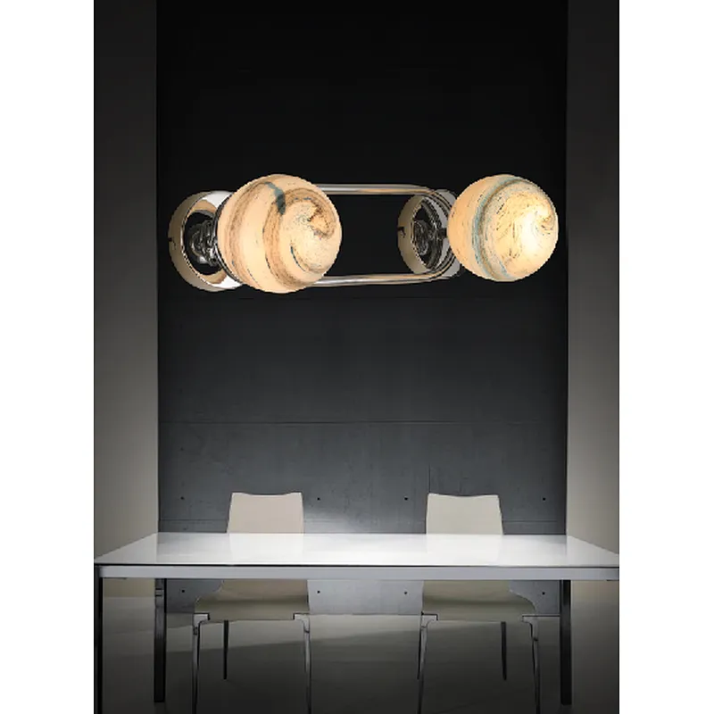 Post-modern fancy double wandering glass ball wall light in China