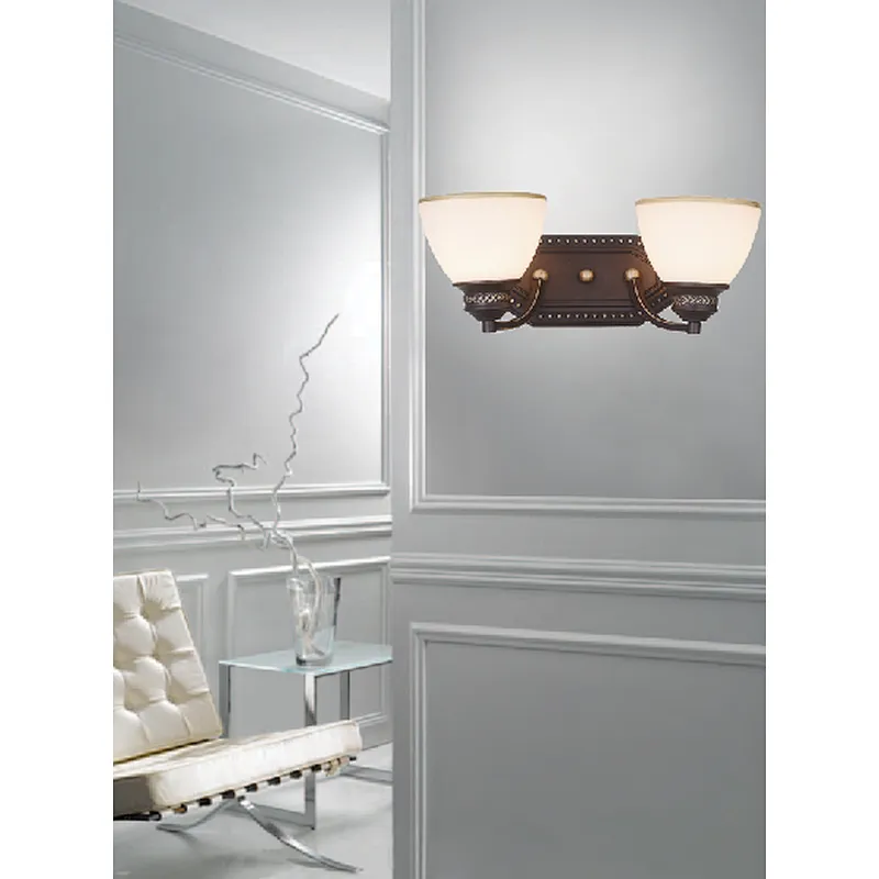 High quality European vintage classic 2 lights glass wall lamp
