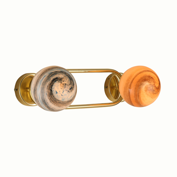 Nordic style modern double vagrant glass ball wall lamp