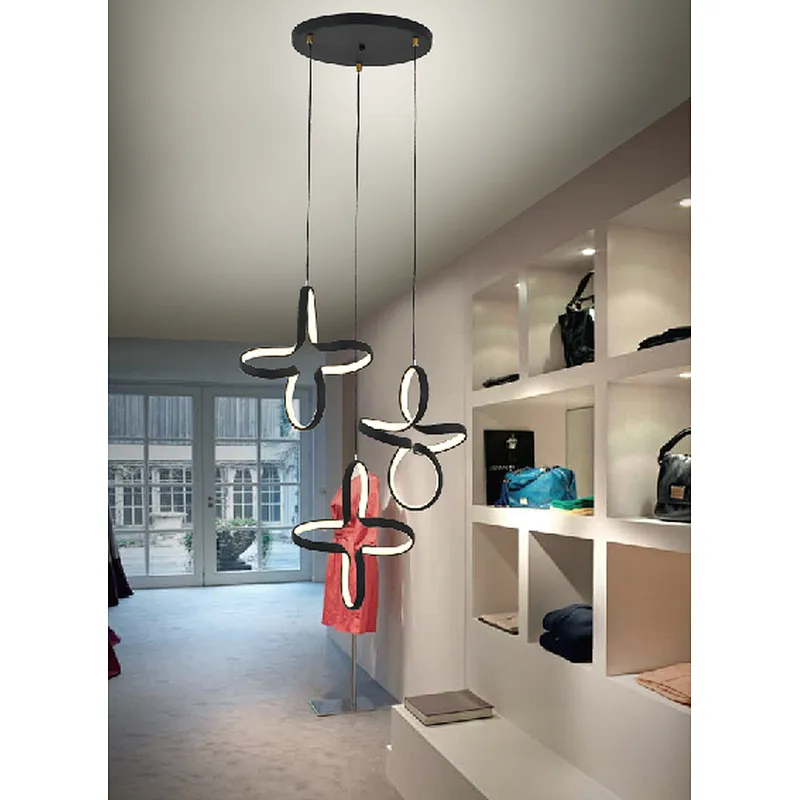 2022 New modern fancy creative black LED 90W pendant light