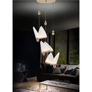 Nordic modern three beautiful butterfly LED pendant light