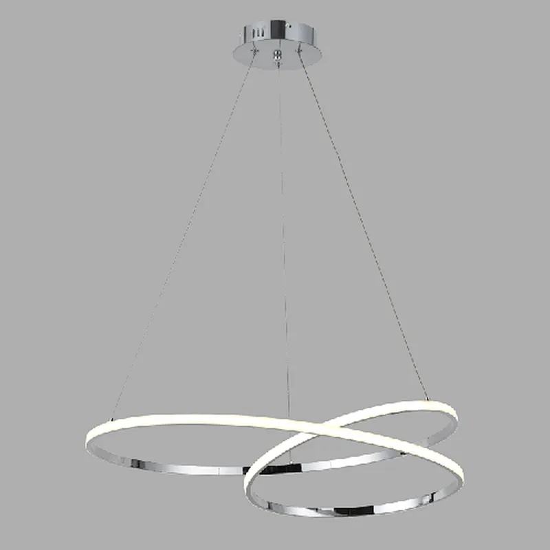 European modern creative chrome 54W LED pendant lamp