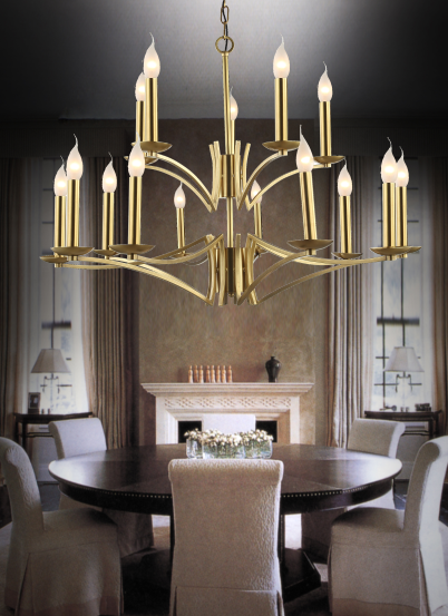 13 lights candles copper chandelier