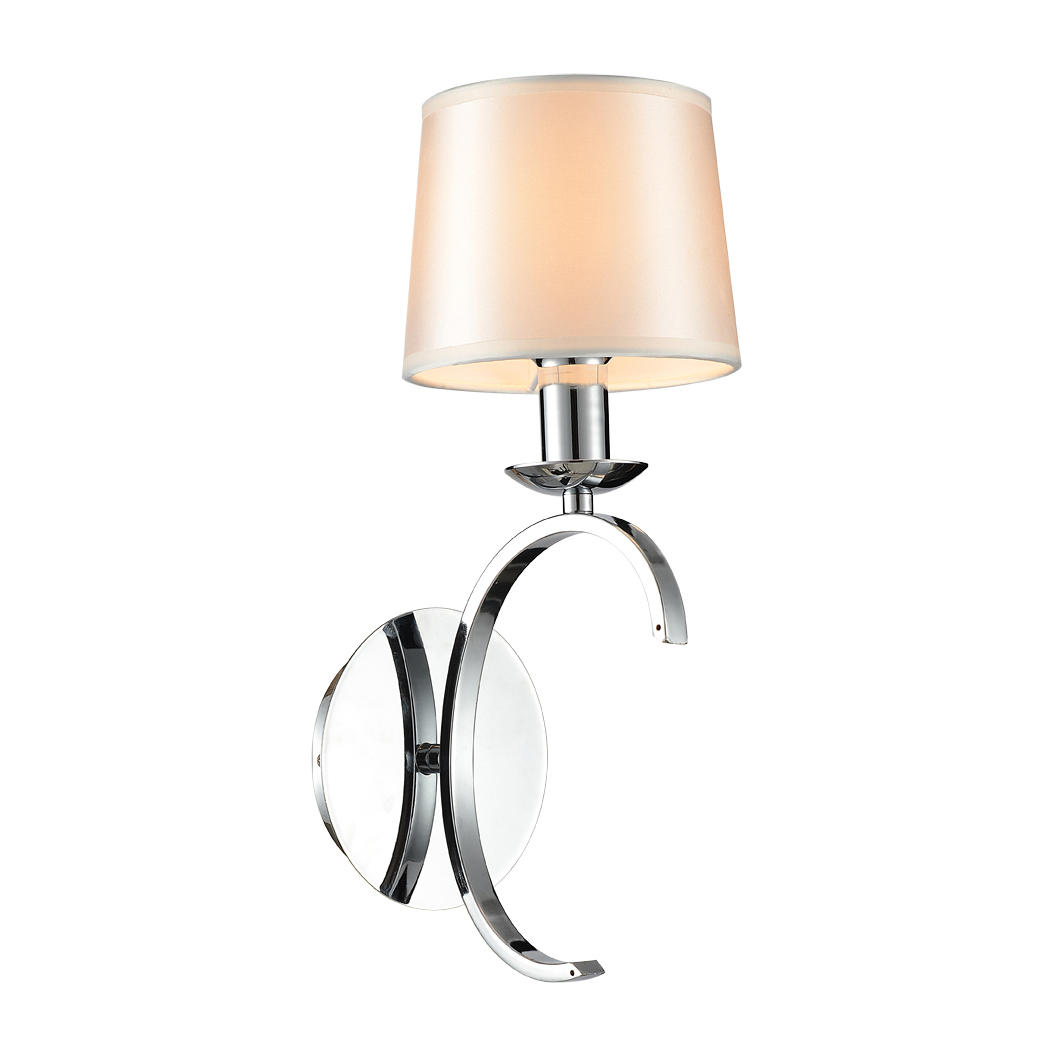 European style modern wall lamp chrome with white fabric