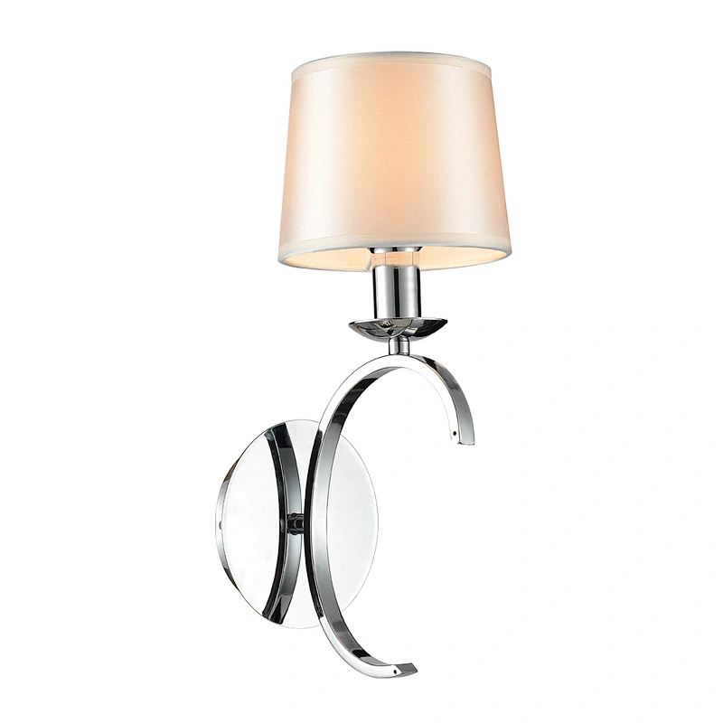 European style modern wall lamp chrome with white fabric