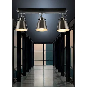 Modern American industrial style iron 3 lights ceiling light