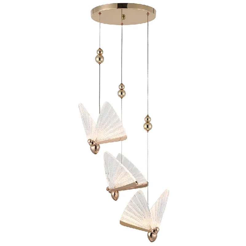 Nordic modern three beautiful butterfly LED pendant light