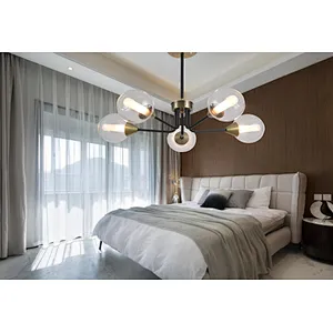 Chinese new modern contracted 5 lights glass ceiling light