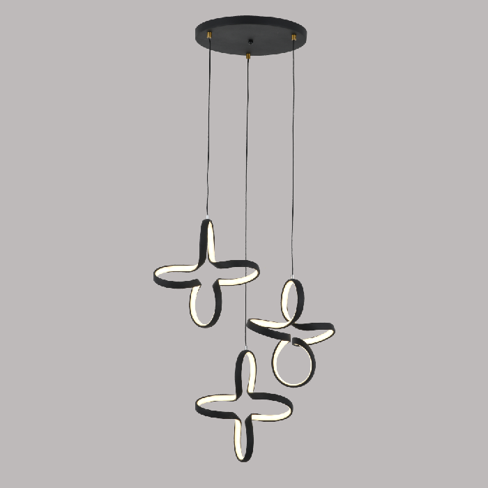 2022 New modern fancy creative black LED 90W pendant light