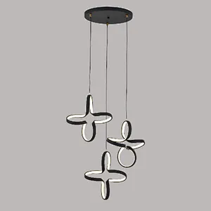 2022 New modern fancy creative black LED 90W pendant light