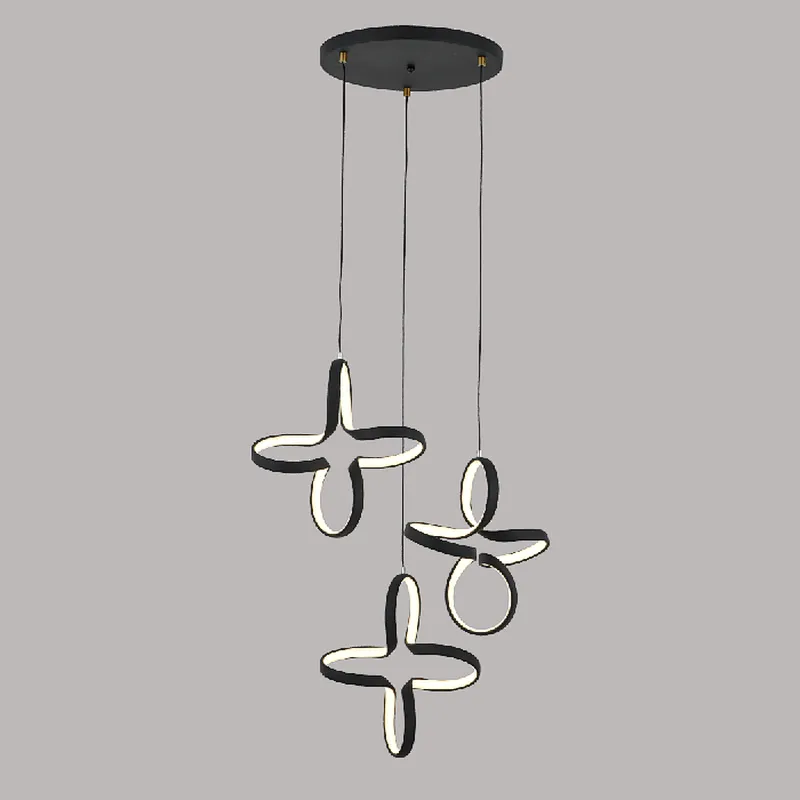 2022 New modern fancy creative black LED 90W pendant light