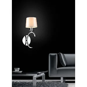 European style modern wall lamp chrome with white fabric