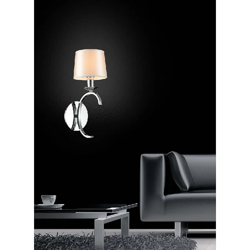 European style modern wall lamp chrome with white fabric