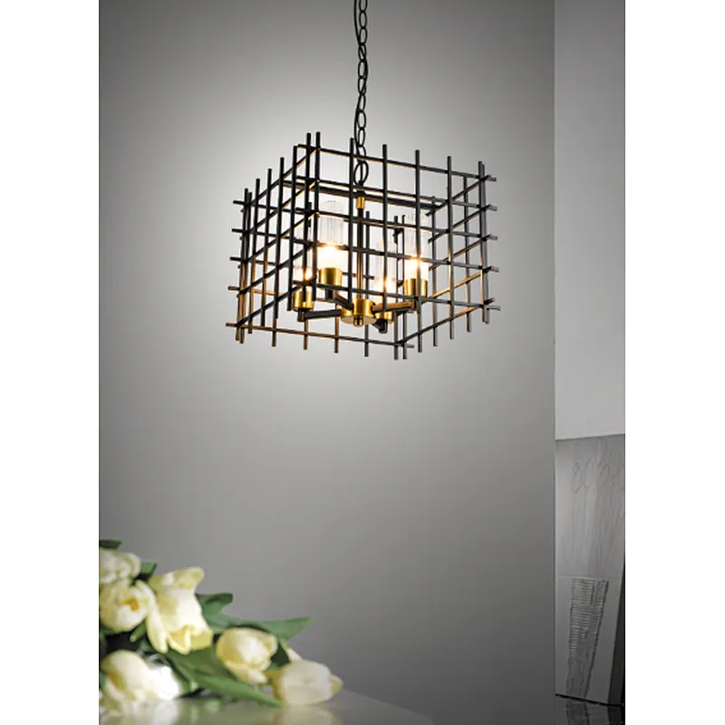 Modern feature industrial style black metal pendant light