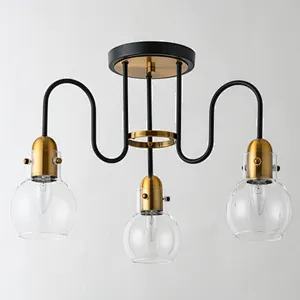 New Nordic style modern contracted clear glass ceiling light