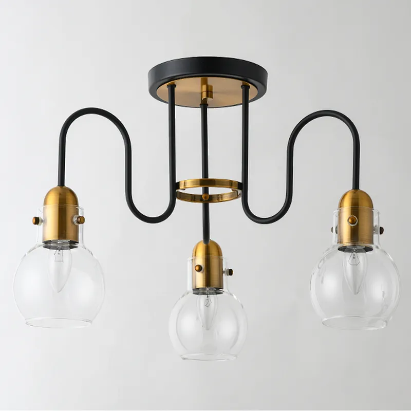 New Nordic style modern contracted clear glass ceiling light