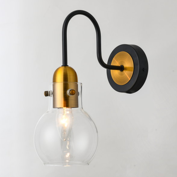 Nordic style new design modern simple clear glass wall lamp