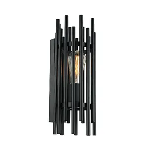 Modern industrial style black metal wall lamp E27