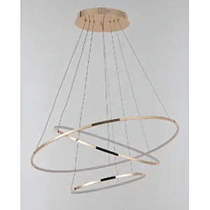 Modern luxury golden 3 rings LED chandelier pendant light