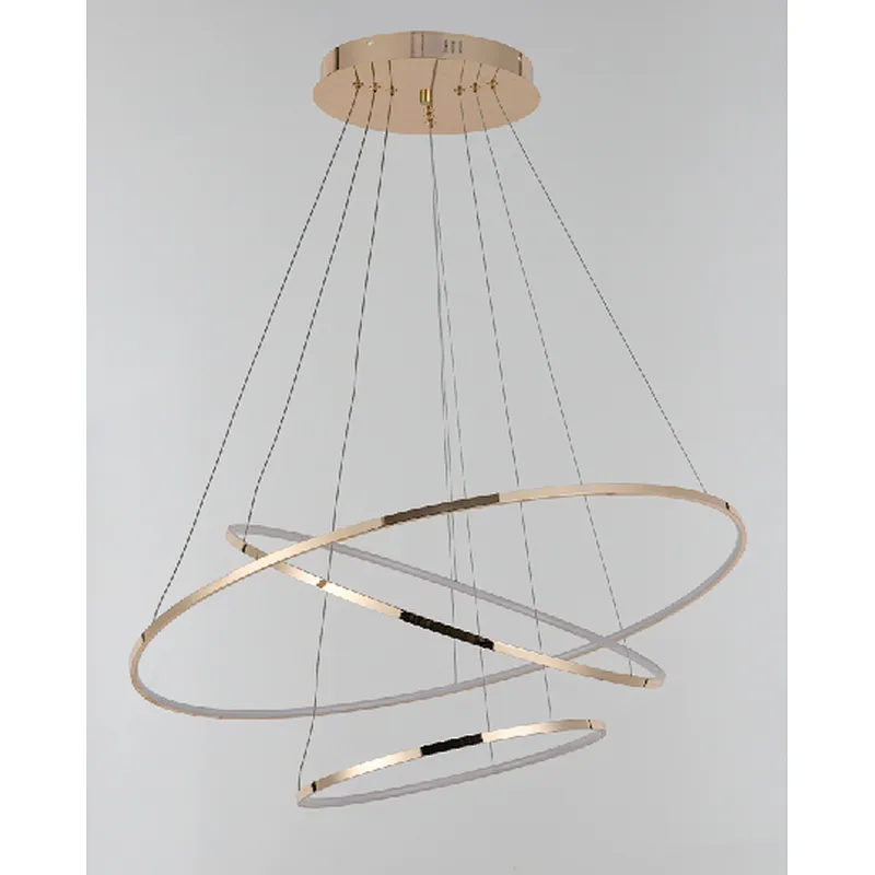 Modern luxury golden 3 rings LED chandelier pendant light