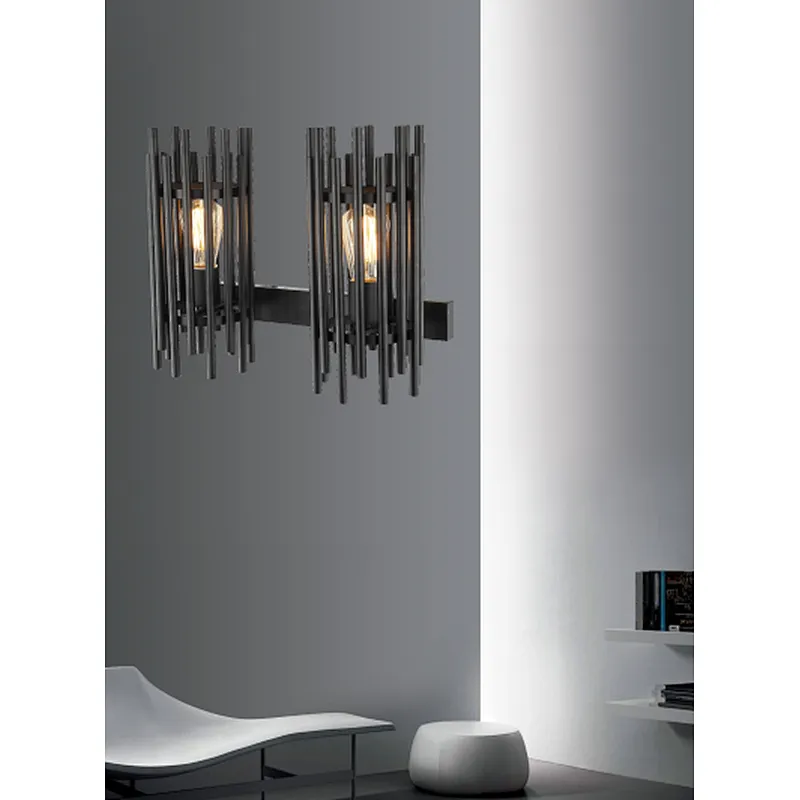 Modern industrial style black metal wall lamp E27