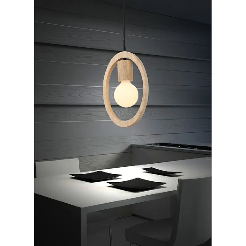 Nordic style modern natural wooden pendant light