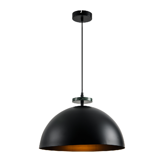 American modern black metal hemisphere dining pendant light