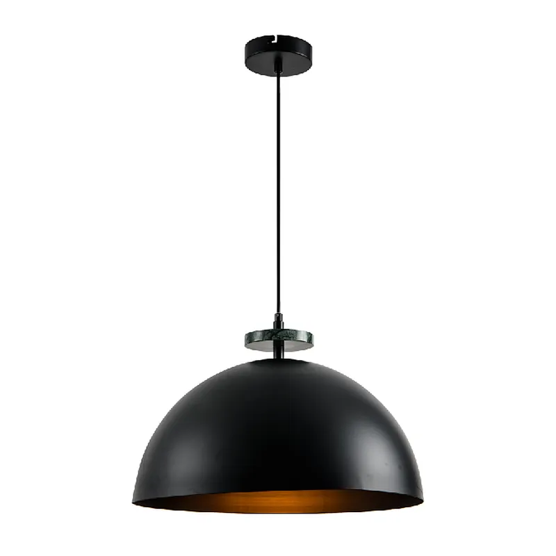 American modern black metal hemisphere dining pendant light
