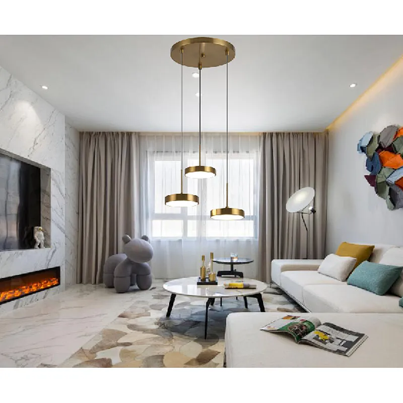 Post modern luxury copper led 18W ceiling pendant light