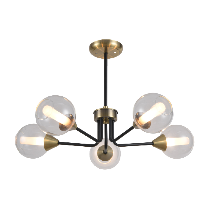 Chinese new modern contracted 5 lights glass ceiling light