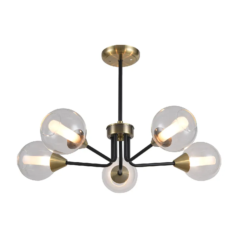Chinese new modern contracted 5 lights glass ceiling light