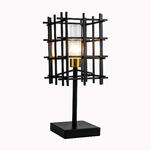 Northern Europe modern iron art black table lamp
