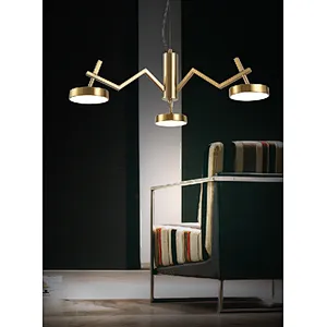 Nordic copper modern led 3*6W chandelier pendant light