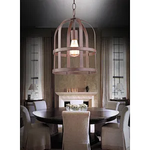 European style vintage metal cage painting pendant light