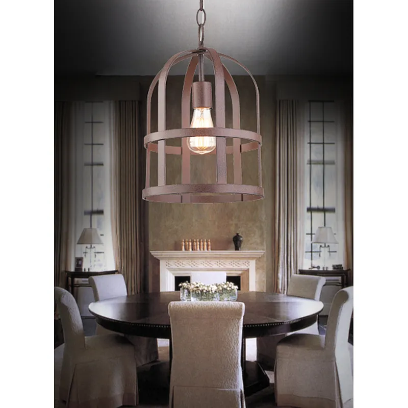 European style vintage metal cage painting pendant light