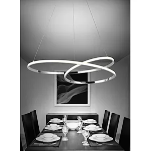 European modern creative chrome 54W LED pendant lamp