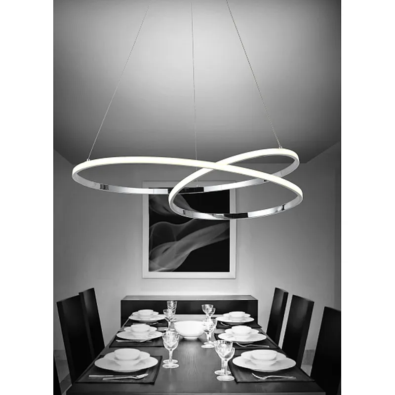 European modern creative chrome 54W LED pendant lamp